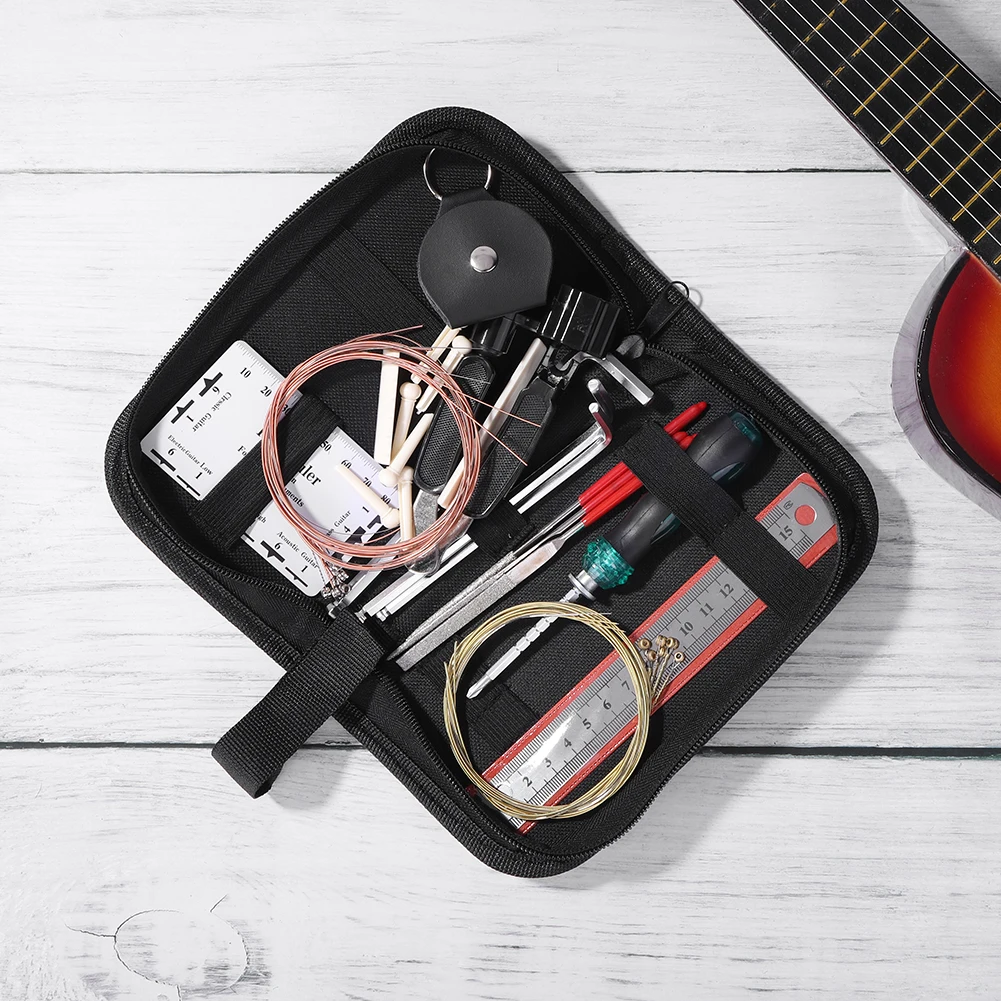 

26pcs Guitar Maintenance Adjustment Tools Set Professional Guitar Cleaning Repair Tool Kit Stringed Instruments Parts