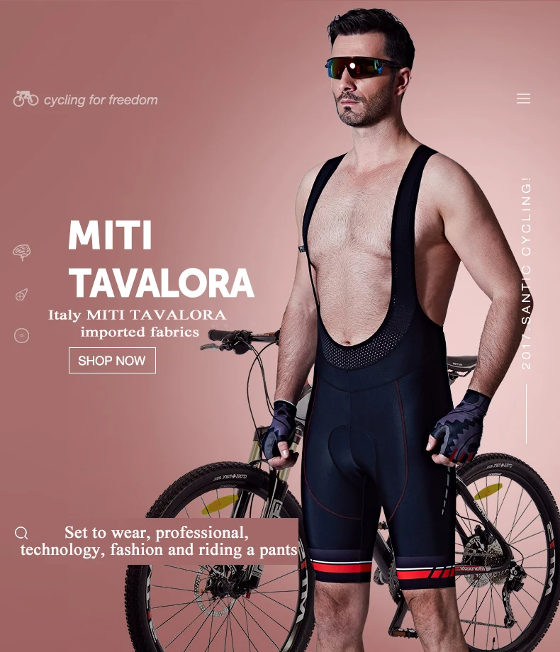 Santic велошорты для мужчин MTB дорожный велосипед дышащие колготки Италия гель велосипедные шорты с подкладкой брюки Ropa Велосипедное Джерси Ciclismo Одежда