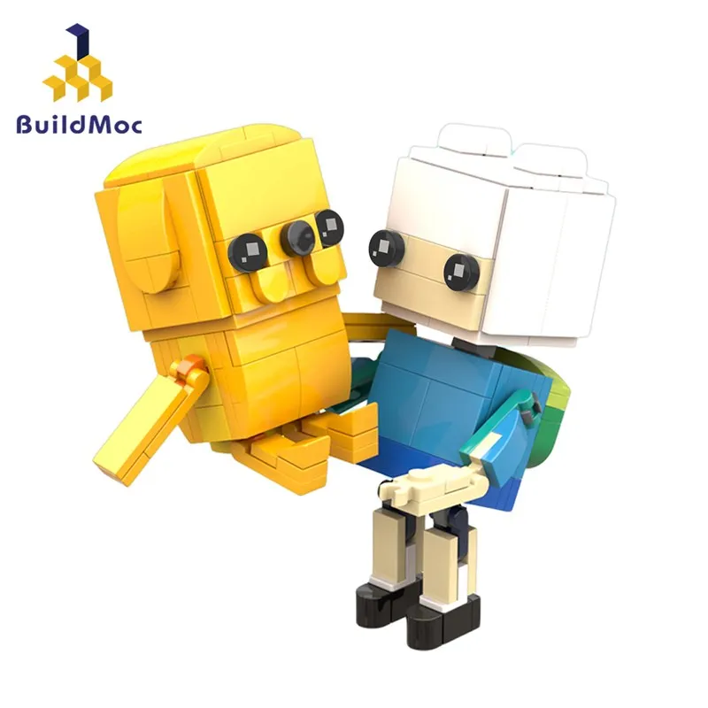 

BuildmocTV, приключения, фигурки Финна и Джейка, модель, строительные блоки, 202 шт., кирпичи MOC, игрушки для детей, игрушки «сделай сам», подарок для ...