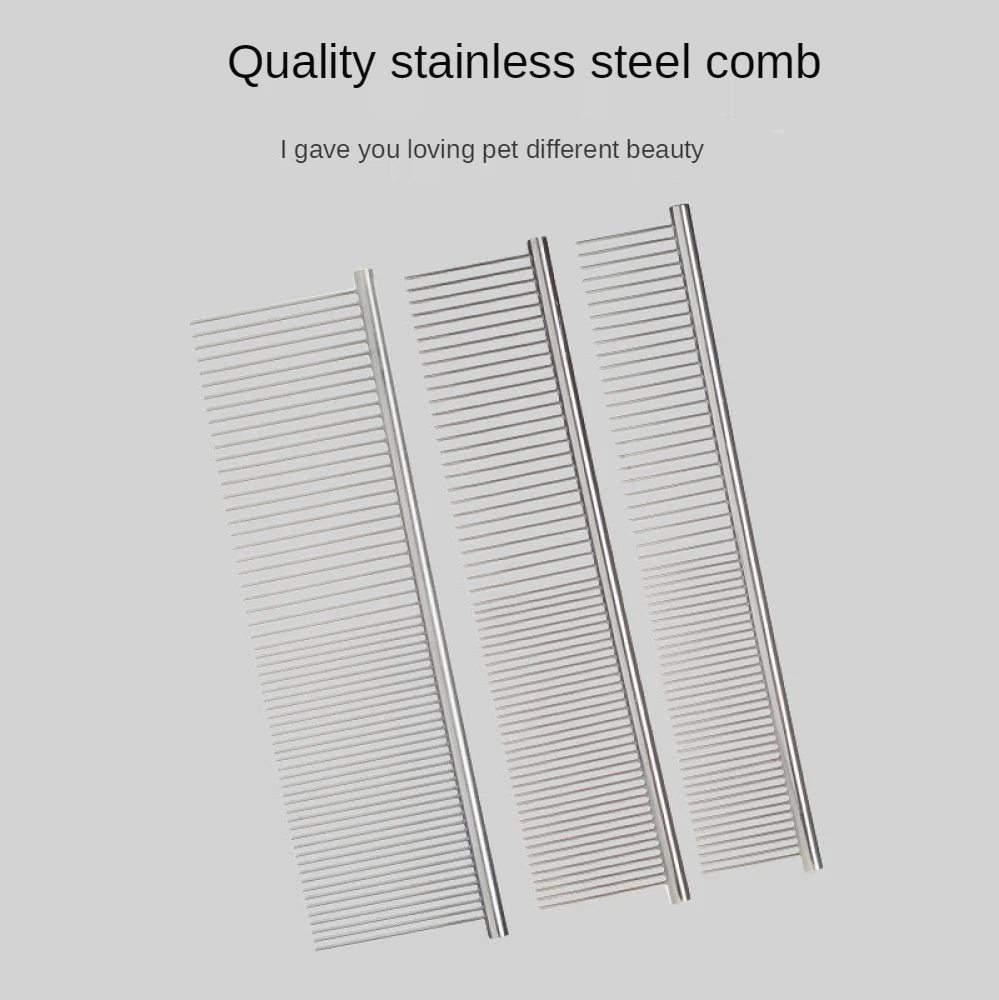 

Pet Electroplating Steel Needle Combs For Dog Cats Grooming Detangaling And Gently Removes Loose Undercoat Flea Comb Pet Product