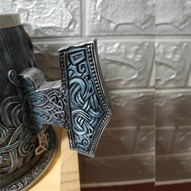 

Foreign Trade Original Export Creative Viking Pirate Beer Steins Large Water Glass Stainless Steel Cup Mug Resin Craft