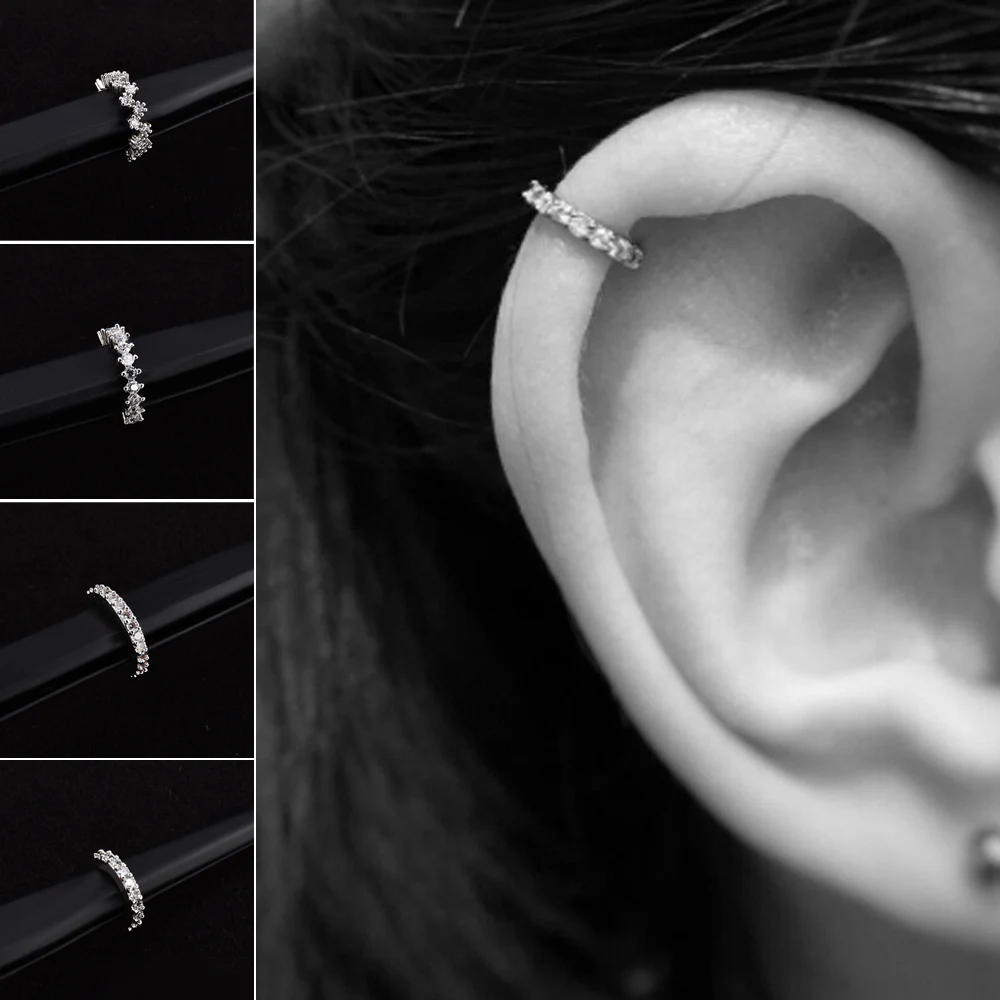 Серебряные кольца для носа Daith Snug пирсинг для пупка Спиральные серьги, Надеваемые На ушной хрящ ювелирные изделия для тела для женщин перегородка кольцо ушные датчики