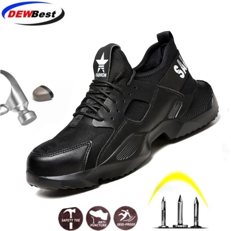 safety shoes Men's Steel Toe Work Safety Shoes Casual Breathable Outdoor Sneakers Puncture Proof Boots Comfortable Industrial Shoes for Men - Цвет: safety shoes