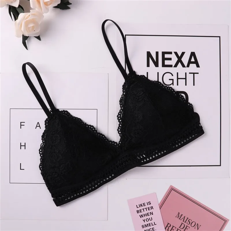 Черный бюстгальтер без косточек пуш ап сексуальный женский кружевной нижнее
