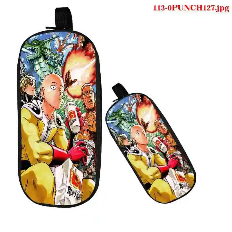

ONE PUNCH MAN Prints fuunypenbags Boys Girls School Bags Travel Backpack Bolsa penbags with Crossbody Bag Pen Bags