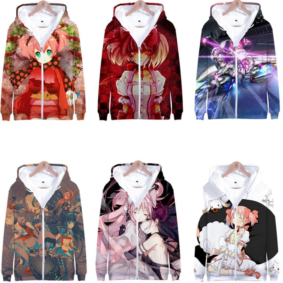 Аниме Puella Magi Madoka Magica Косплей Костюм Kaname Akemi Homura Tomoe Mami унисекс 3D толстовки на