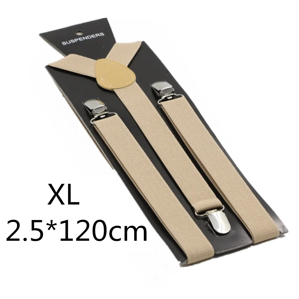 Light khaki-120cm Однотонные подтяжки унисекс для детей и взрослых, для мужчин, женщин, мальчиков и девочек, эластичные регулируемые детские аксессуары-скобы, 5 размеров, для родителей и детей - Цвет: Light khaki-120cm