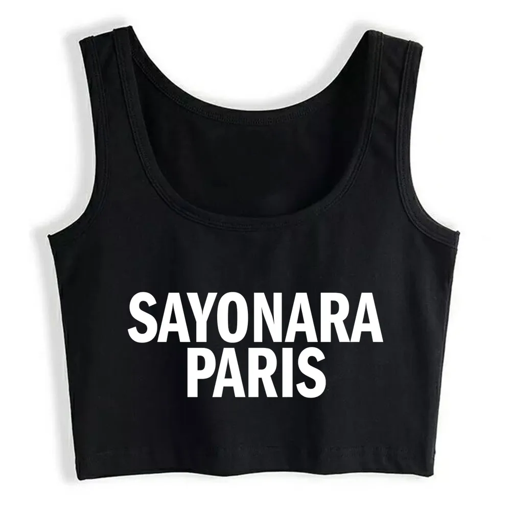 

Crop Top Women Sayonara Paris Harajuku Tank Top Women Comic Women Clothes