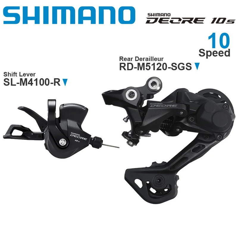 

SHIMANO DEORE 10 speed Groupset include M4100 Shifter SL-M4100-R and M5120 Rear Derailleur RD-M5120-SGS Original parts