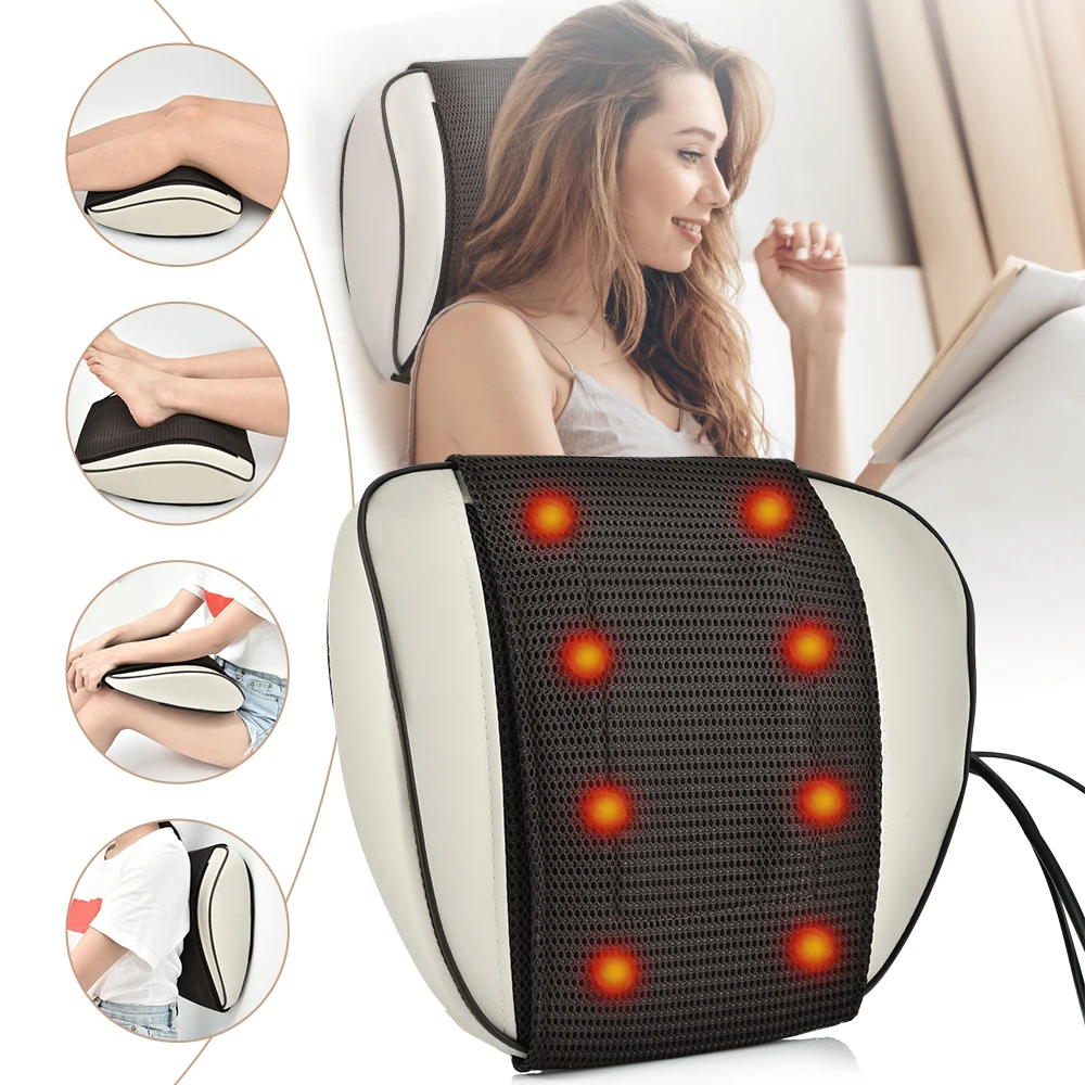 

Electric Heating Massage Pillow 9 Modes Shoulder Back Neck Kneading Relaxation Massager with Wormwood Treatment