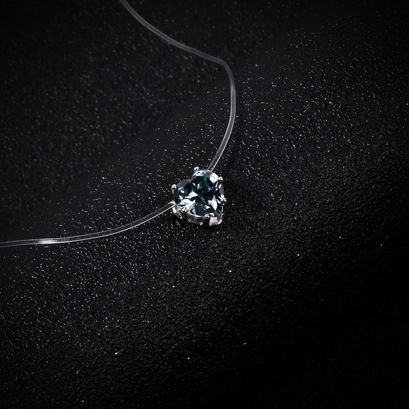 Ожерелье с подвеской в виде сердца из прозрачной лески|Ожерелья подвеской| |