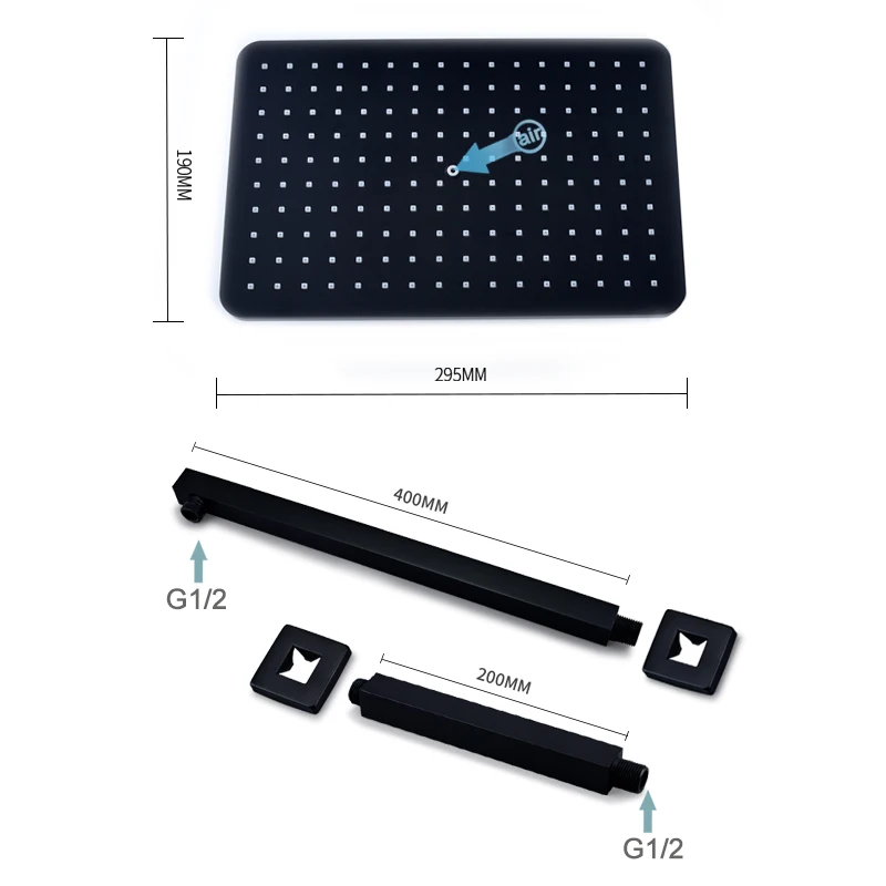Душевая лейка с большой панелью Дождь латунный смеситель настенный и Потолочный