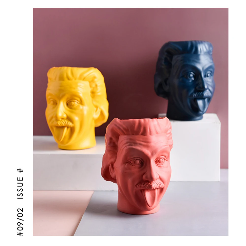 Забавная портретная ваза с языком скульптура цветочный горшок настольный