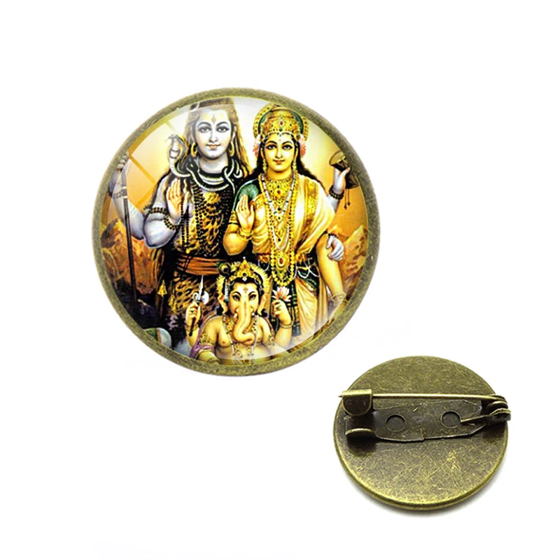 Индийская религия Броши Бог брама Шива ювелирные изделия Вишну стекло булавка с