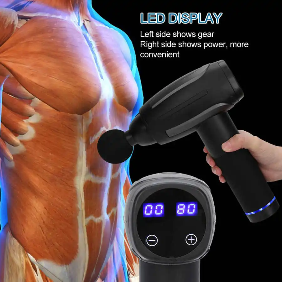 

1pcs Portable Muscle Massager Adjustable Gears Body Muscle Soreness Relief Massager 6 Gears Touches Screen Control LED Display