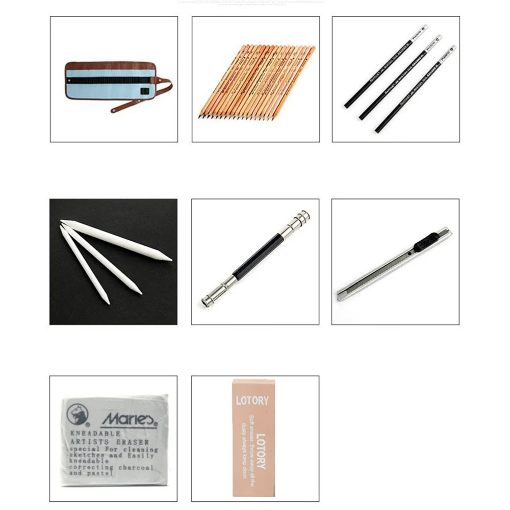 29Pcs Drawing Pencils Artist Sketching Pencil Set Rollable | Канцтовары для офиса и дома