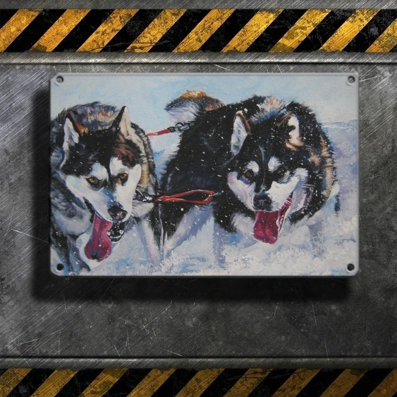 

Alaskan Malamute Metal Sign Tin Art Painting Wall Decor