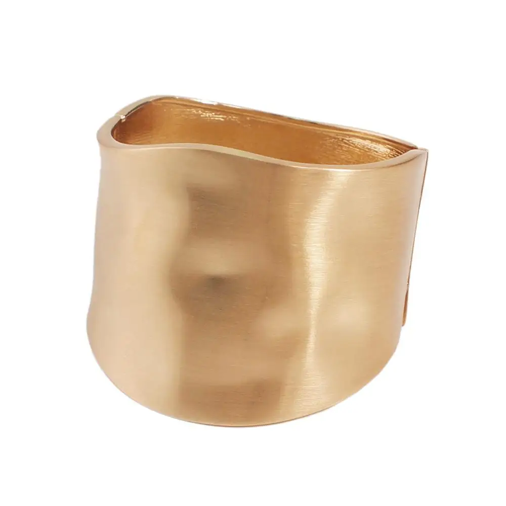 Gold Bracelets MANILAI панк Неровная поверхность сплав манжеты браслеты для женщин модные ювелирные изделия массивный большой сплав браслет - Окраска металла: Gold Bracelets