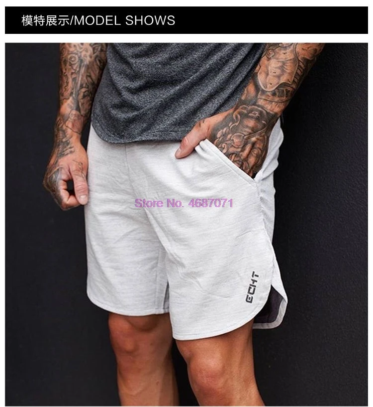От DHL 100 шт Мужские бодибилдинг шорты для фитнеса тренировки мужские модные