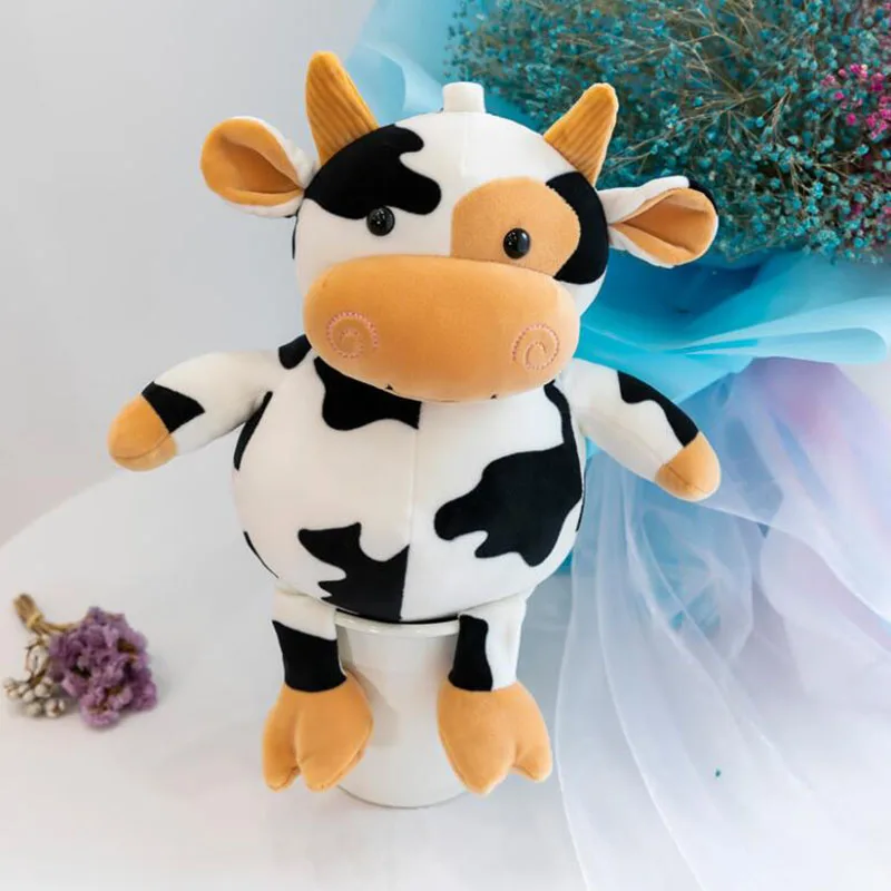 Плюшевый рюкзак 35 см с мультяшными животными корова кукла девочка игрушки для