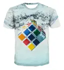 Новинка лета 2021 футболка 3D для мужчин и женщин с круглым вырезом и карманами для кубика Рубика футболка с коротким рукавом 1106XL