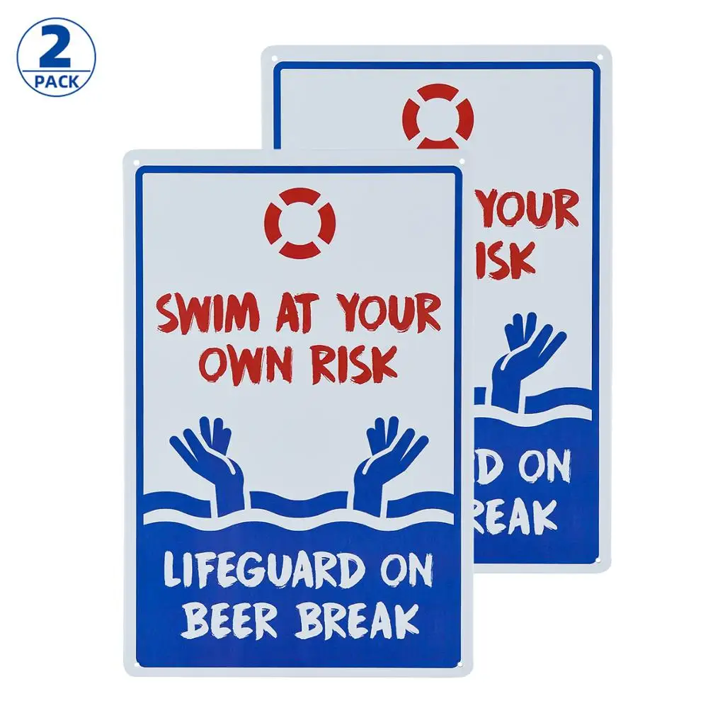 Life is risk. Swim sign. Pool sign.