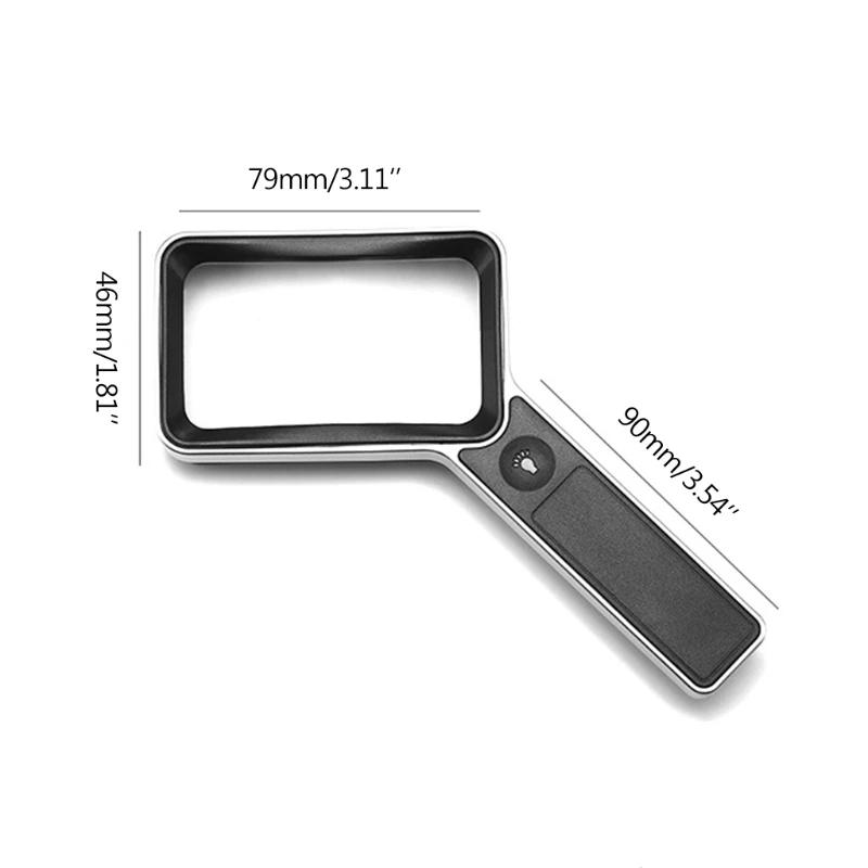 

10X USB Handheld Chargeable Touch Square Magnifying Glass Portable 10X USB Handheld Magnifier