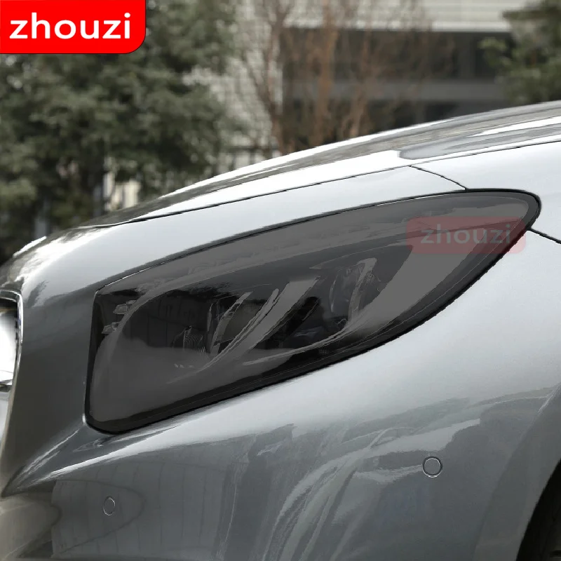 

For Mercedes Benz S Class W222 C217 AMG Car Headlight Tint Black Protective Film Taillight Transparent TPU Sticker Accessories