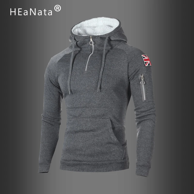 Толстовка с капюшоном и длинными рукавами на молнии мужские толстовки осень зиму