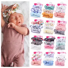 Diademas para bebés y niñas, accesorios con estampado de flores para recién nacidos, diademas de nailon, diademas para niños pequeños, turbantes con lazo elástico (2)