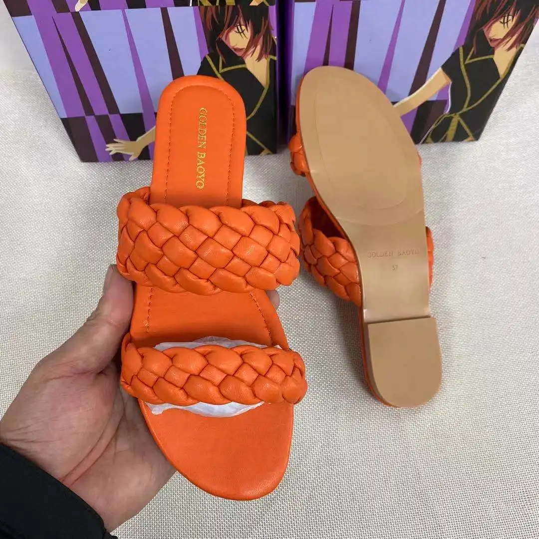 

New Woman Summer Flat Sandals Plus Size 9 Color Solid Flats Female 2021 Casual Slides Ladies Women Fashion Outside Shoes