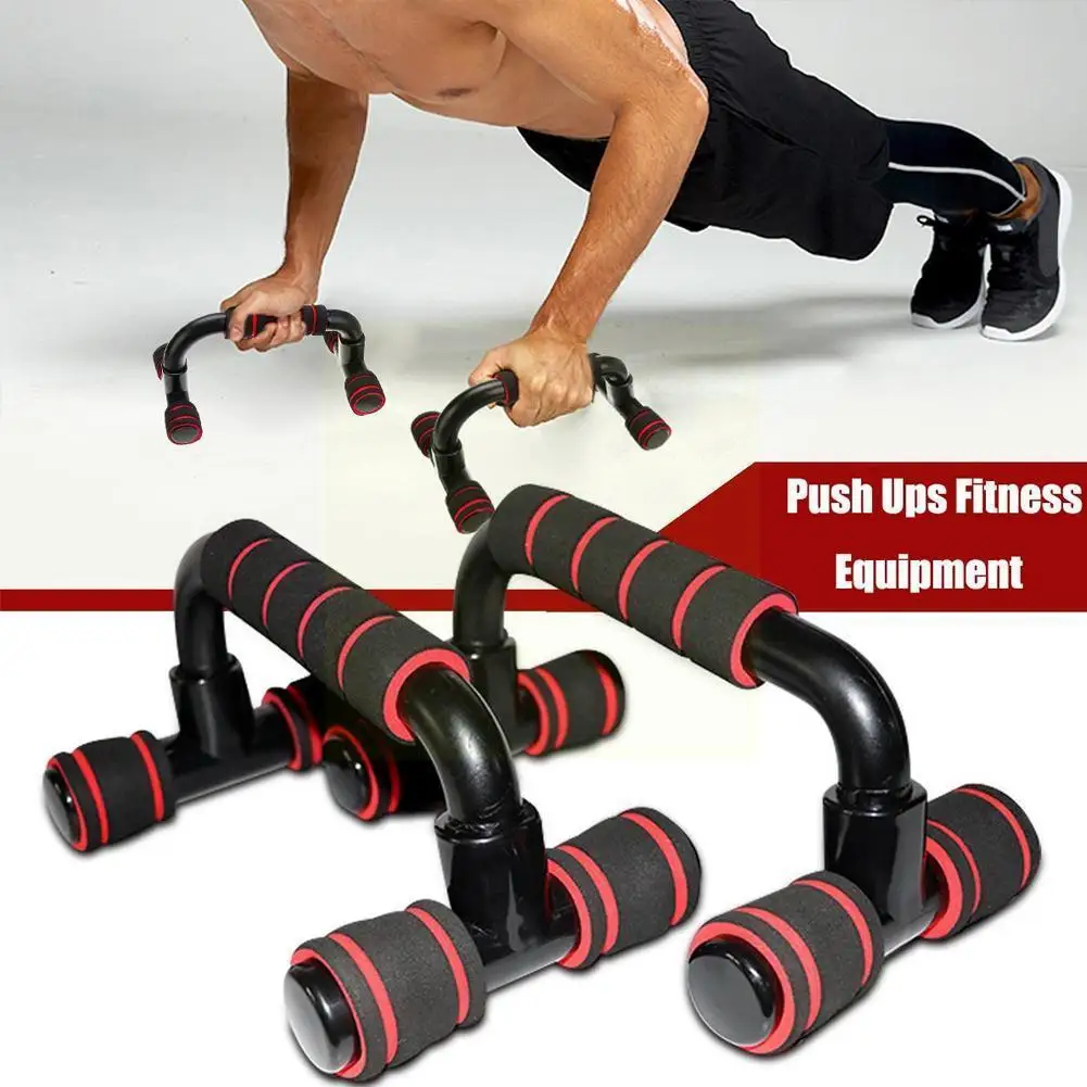 

1 Pair I-shaped Push-up Rack Push Up Bars Stand With Push-up Handle Foam Bracket I1r4