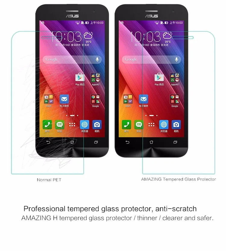 Закаленное стекло 9H 0 26 мм для Asus Zenfone 2 Laser Ze500KL Ze550KL 5 GO ZC451TG 3 Max Zc520TL zb452кг ZC553KL ZB500KL