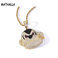 mathalla fashion gorilla monkey pendant ice crystal micro zircon gold silver necklace fashion hip hop pendant for men and women
