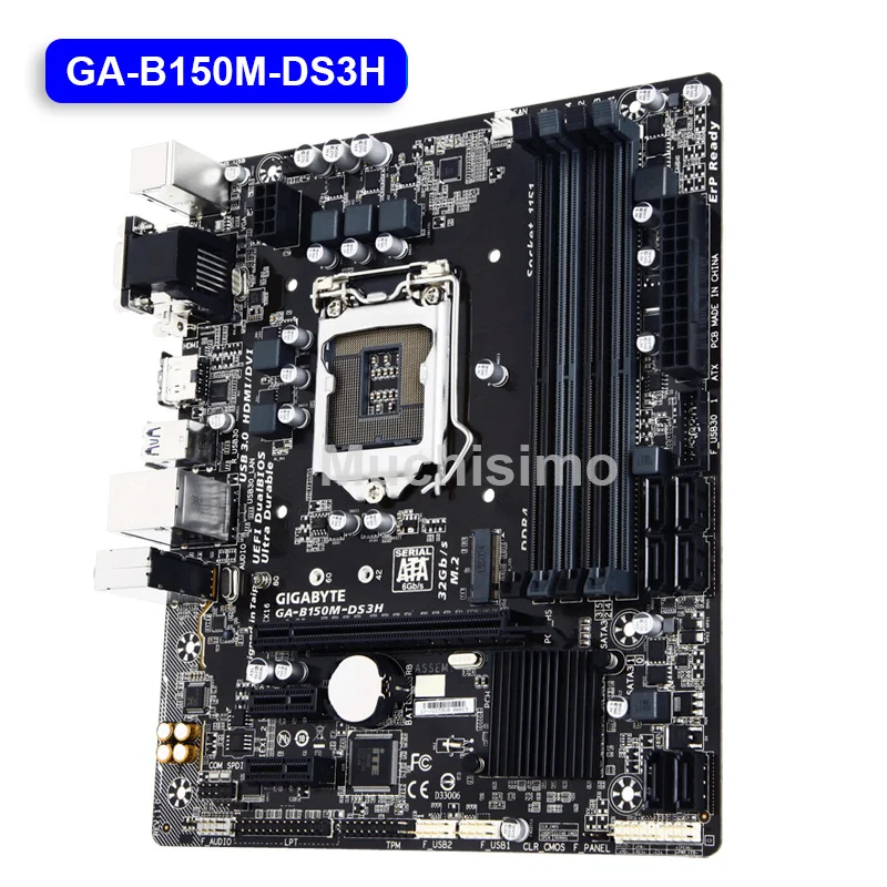 Материнская плата LGA 1151 Gigabyte GA-B150M-DS3H i7 i3 i5 DDR4 64 Гб M.2 HDMI-совместимая десктопная