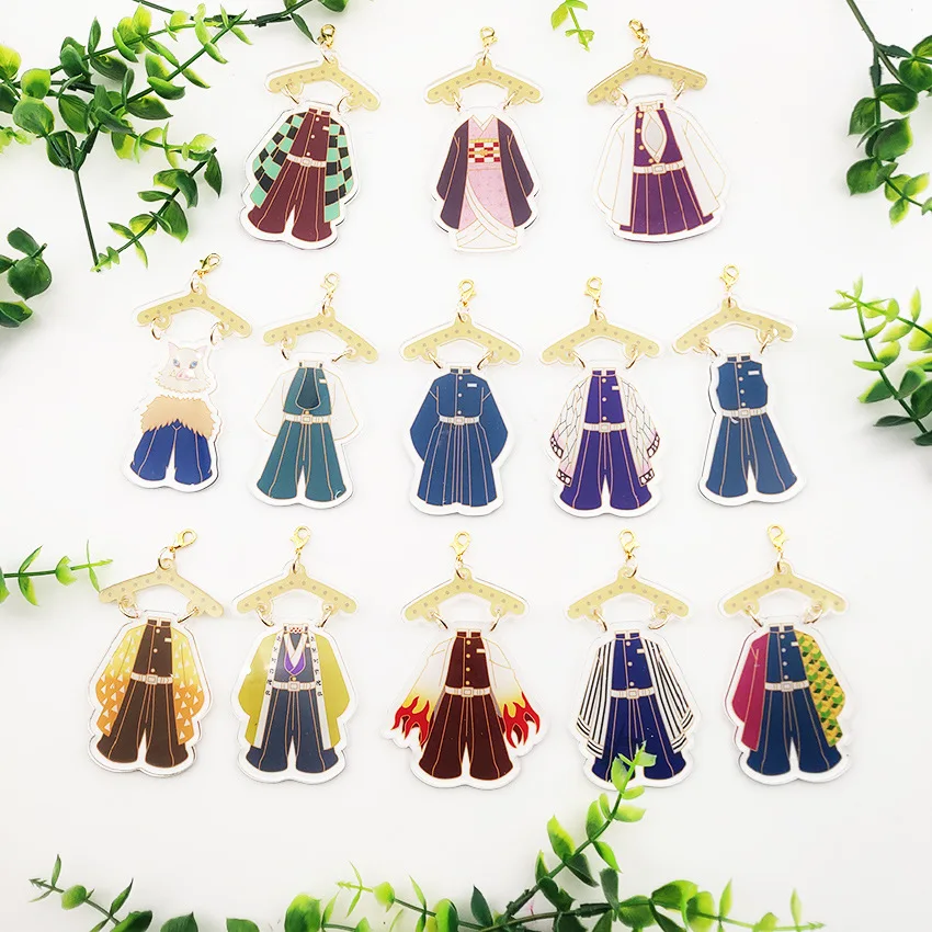 

1 Pc Anime Demon Slayer Clothing Keychains Tanjirou Kamado Nezuko Tomioka Giyuu Kimetsu No Yaiba Acrylic Pendant Figure Toys