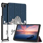 Чехол Kawaii для Samsung Galaxy Tab A7 Lite, 8,7 дюйма, SM-T220 дюйма, T225, планшета, искусственная кожа, тройной складной защитный чехол, ручка