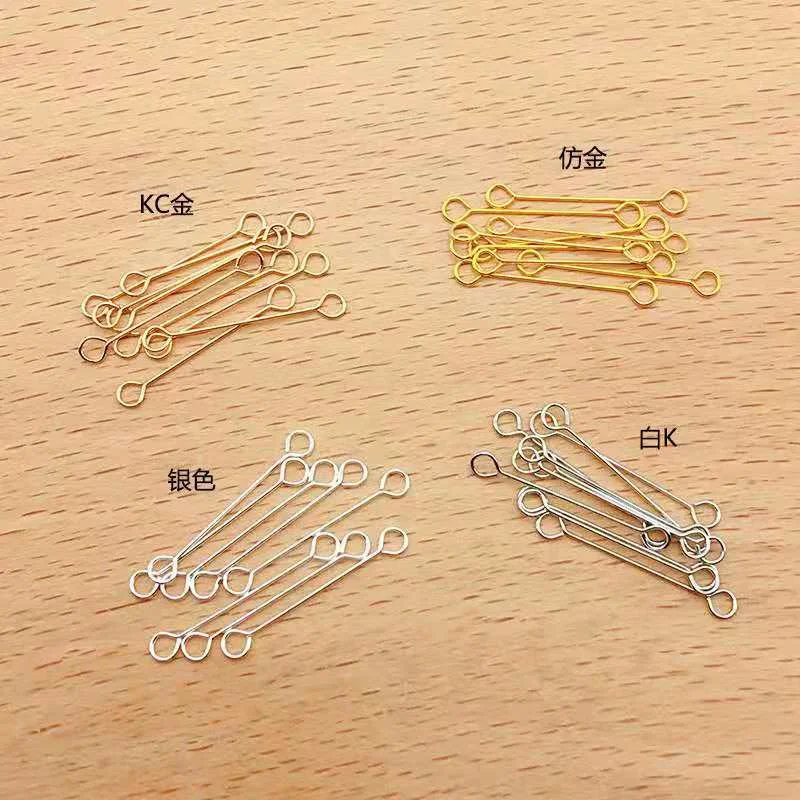 

60 Pcs 15 20 25 30mm Metal Double Eye Pin Earring Ear Connecting Rod Jewelry Findings Making For Diy Earring Tassel Accessoriess