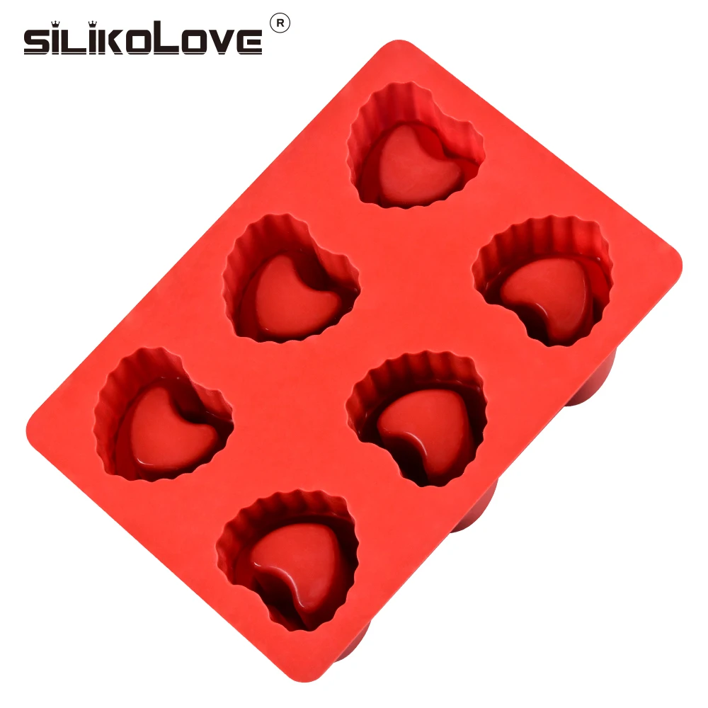 SILIKOLOVE 6 полости в форме сердца DIY силиконовые кубики льда лоток плесень делает рюмки инструмент для летних напитков CE/EU BPA бесплатно