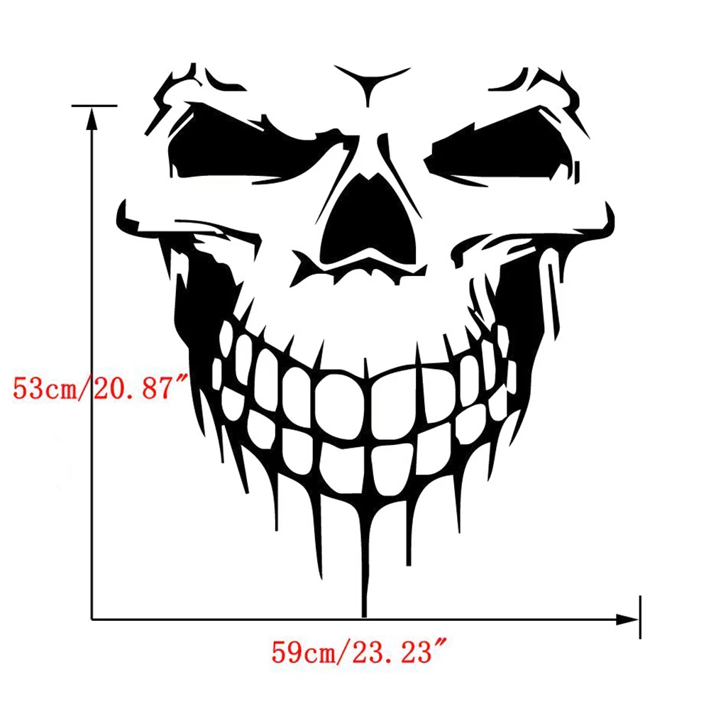 

18" Black Skull Hood Decal vinyl large Graphic sticker Car Truck window