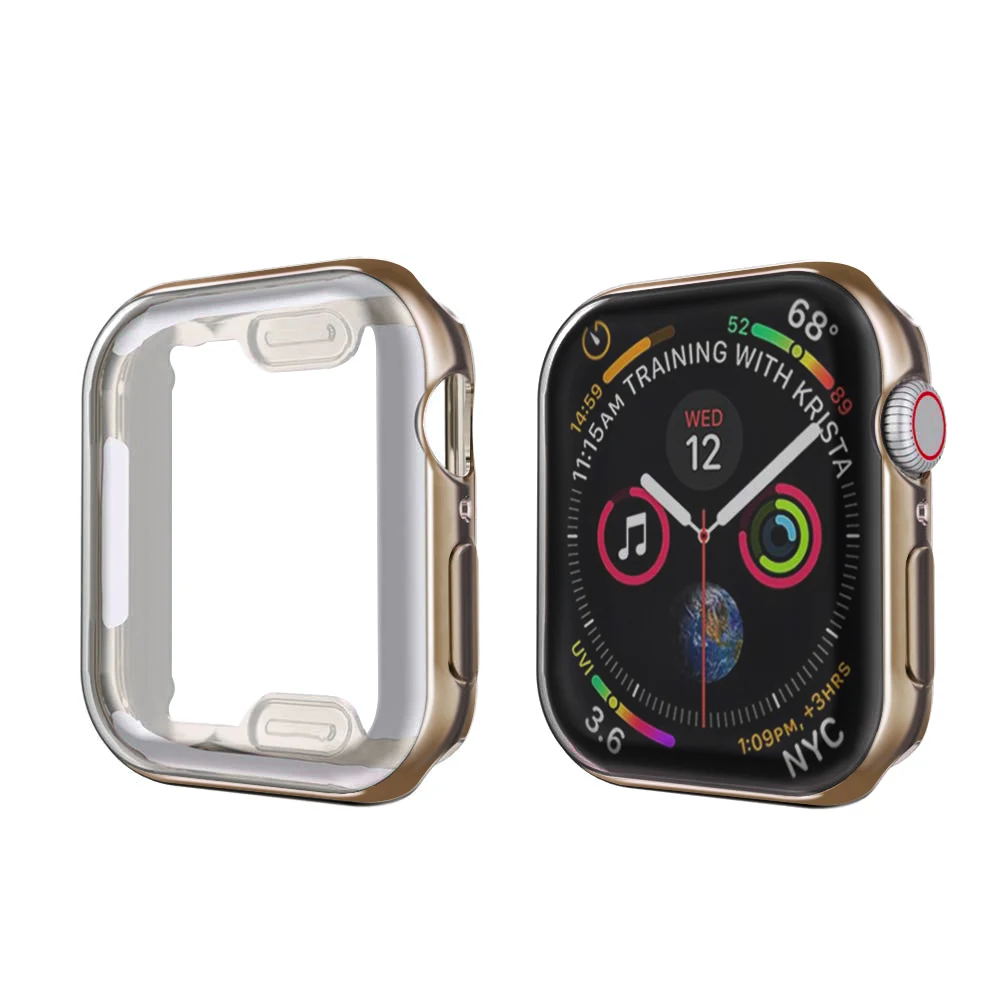 Чехол для часов Apple Watch series 5 4 3 44 мм 40 42 38 HD защита экрана бампер iwatch чехол без