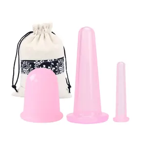 Банки силиконовые антицеллюлитные, 3 шт., Вакуумные присоски для массажа, снятия боли в лице и теле, массажер комплект для постановки банок