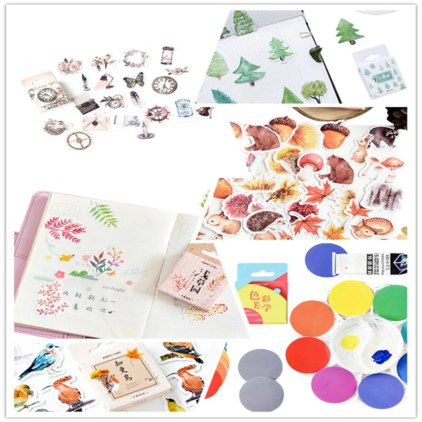 

46 шт./кор. милые маленькие наклейки с изображением леса Робина в стиле старой страницы наклейки для оформления дневника наклейки для скрапб...