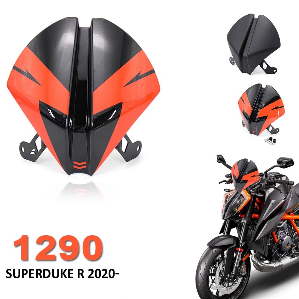 

NEW Front Windscreen Windshield Airflow Wind Deflector For 1290 Super Duke R 2020 2021 Motorcycle Accessories Black Orange