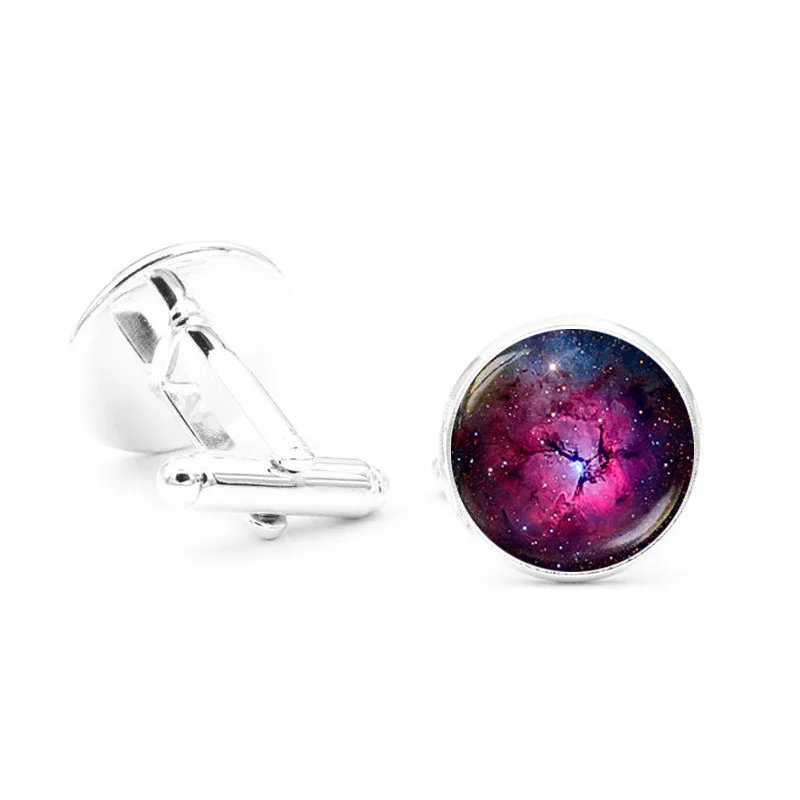 Новинка 2018 запонки в виде фиолетовой туманности высококачественные модные