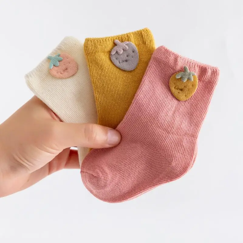 3 Pairs/Lot Baby Cotton Socks Cartoon Patch Socks Boy Socks Girl Socks Newborn Soft Socks Kids Clothing