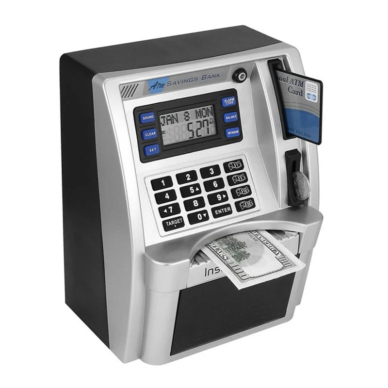 

Электронная Копилка-Банкомат с паролем, Автоматический депозит, мини-копилка для банкнот, монет, детский подарок