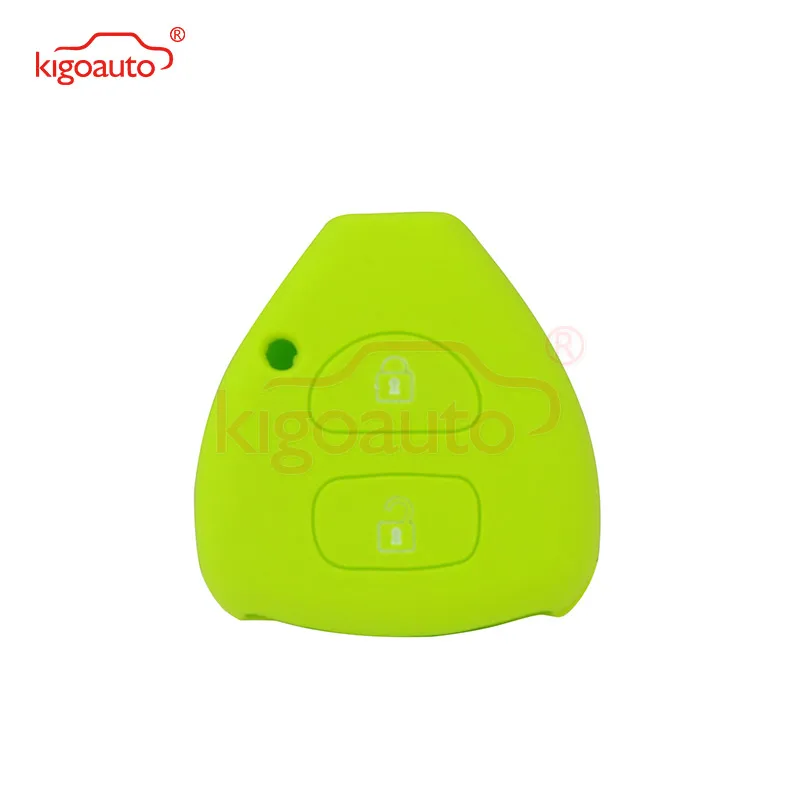 

Kigoauto Car Silicone key Case Cover 2 Button with Hole for Corolla Camry YARIS Toyota Protector Accessories Key Skin