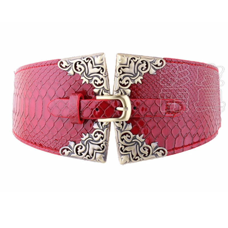 (Ta weo) Женский широкий эластичный пояс женский модный с пряжкой корсет|Женские