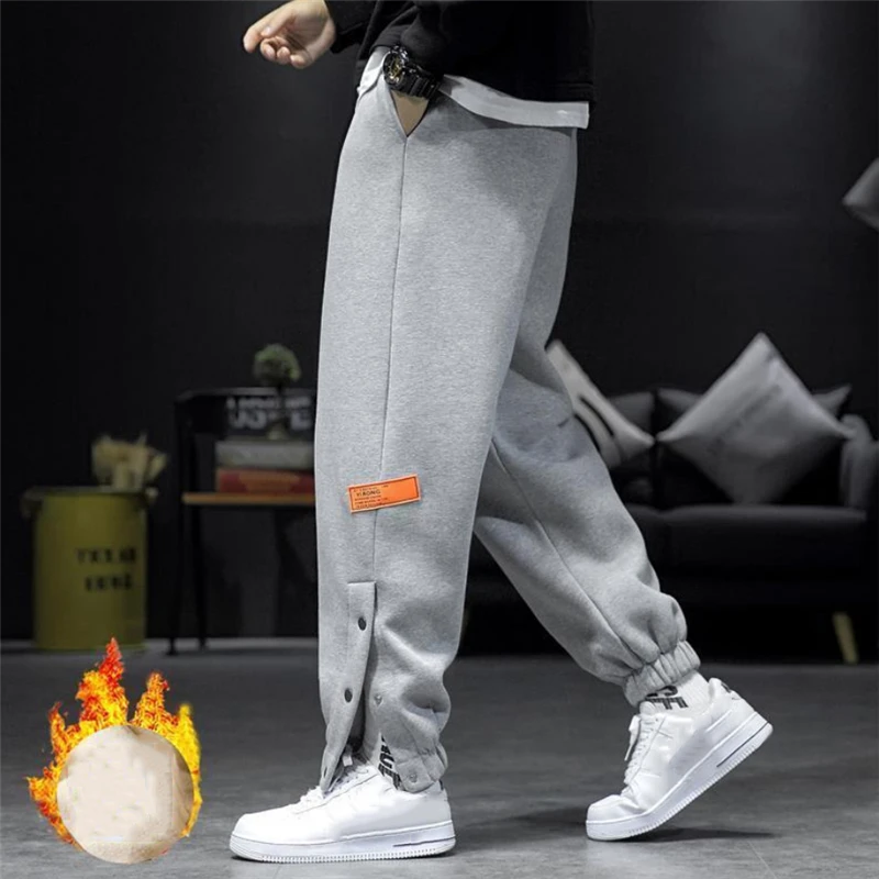 

2020 Trendy Sweatpants Men Loose Trousers Autumn Winter Outdoor Sport Comfortable Male Warm Jogging Pants Pantalons Pour Hommes